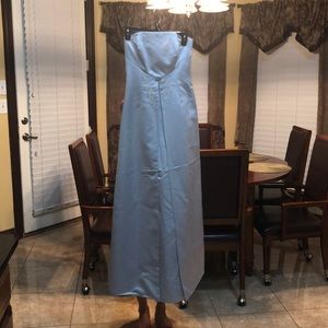 baby blue strapless prom dress!